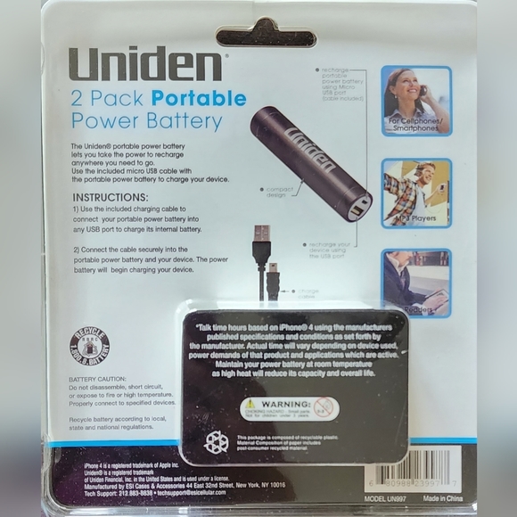Uniden Portable Power Battery - 2 Pack - Picture 2 of 2